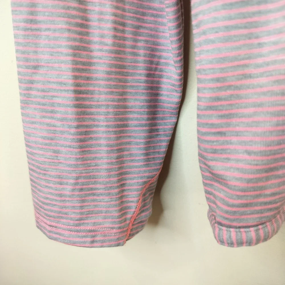 Athleta Girl Be Bold Stripe Top XXL 14 Activewear Sporty Pink Grey Pullover